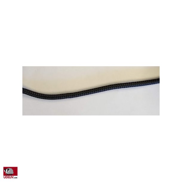 Kajakline / Trimline i Polyester 5mm Sort - 1 Meter