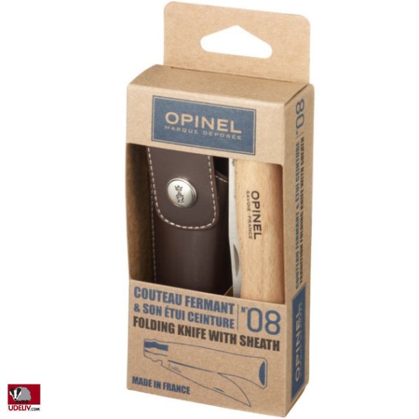 Opinel / Nr. 8 / Bg / Brun Lderskede / Gavest