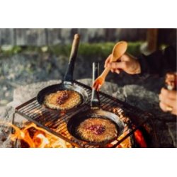 Stabilotherm J�gerstegepande med foldebart tr�h�ndtag - St�rre version � 28 cm.