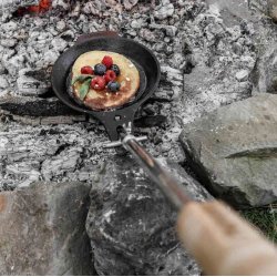 Petromax Pandekagepande / ministegepande i stbejern m. teleskophndtag - fp17