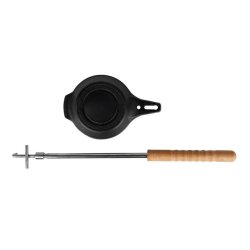 Petromax Pandekagepande / ministegepande i stbejern m. teleskophndtag - fp17