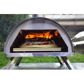 Pizzaovn i brstet rustfrit stl