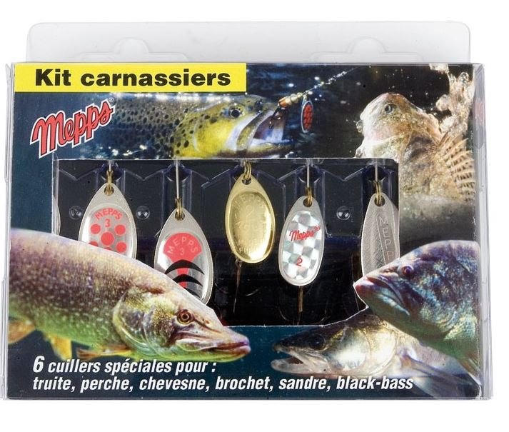 Spinnersæt med 6 stk. spinnere Mepps Predator Kit - Spinnere og ...