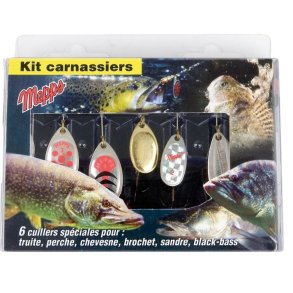 Spinners�t med 6 stk. spinnere Mepps Predator Kit