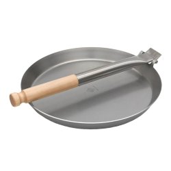 Stabilotherm J�gerstegepande med foldebart tr�h�ndtag - St�rre version � 28 cm.