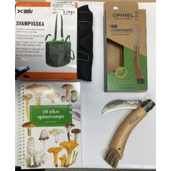 Svampest - Svampepose, svampekniv og svampebog