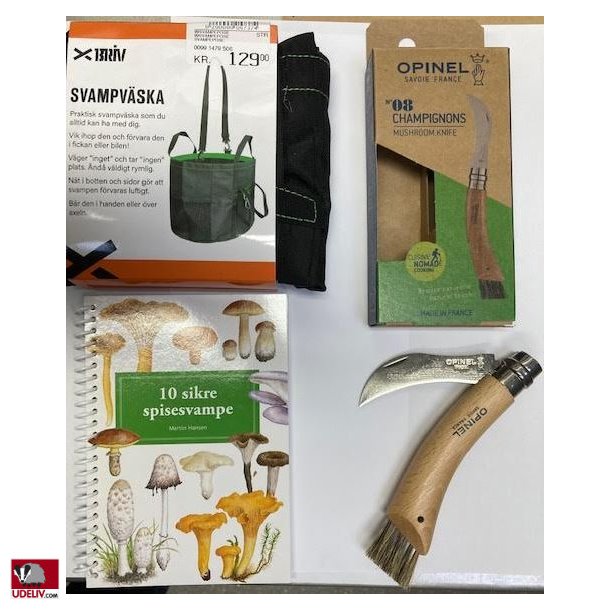 Svampest - Svampepose, svampekniv og svampebog